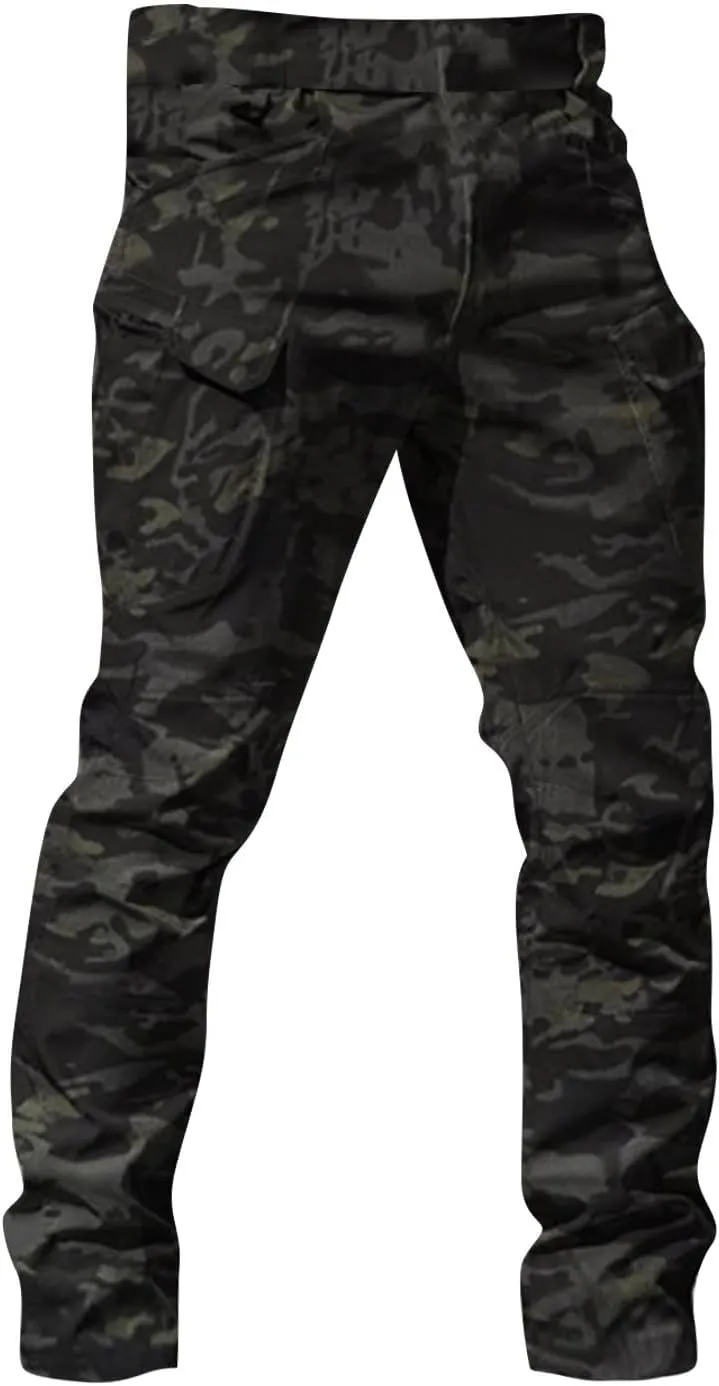 Men's Stretch Tactical Pants Water Resistant Ripstop Cargo Pants Outdoor Lightweight Work Hiking Pants