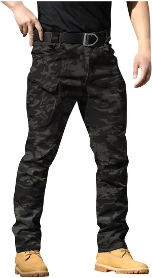 Men's Stretch Tactical Pants Water Resistant Ripstop Cargo Pants Outdoor Lightweight Work Hiking Pants