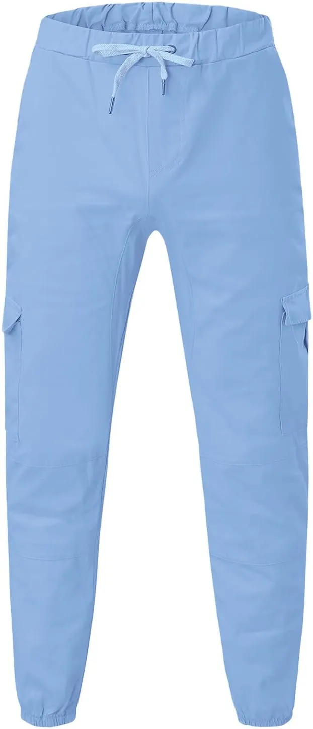 Mens Workout Cargo Sweatpants Casual Trousers Pants Sweatpants for Men with Pockets Men's Basic Active Tapered Jogger