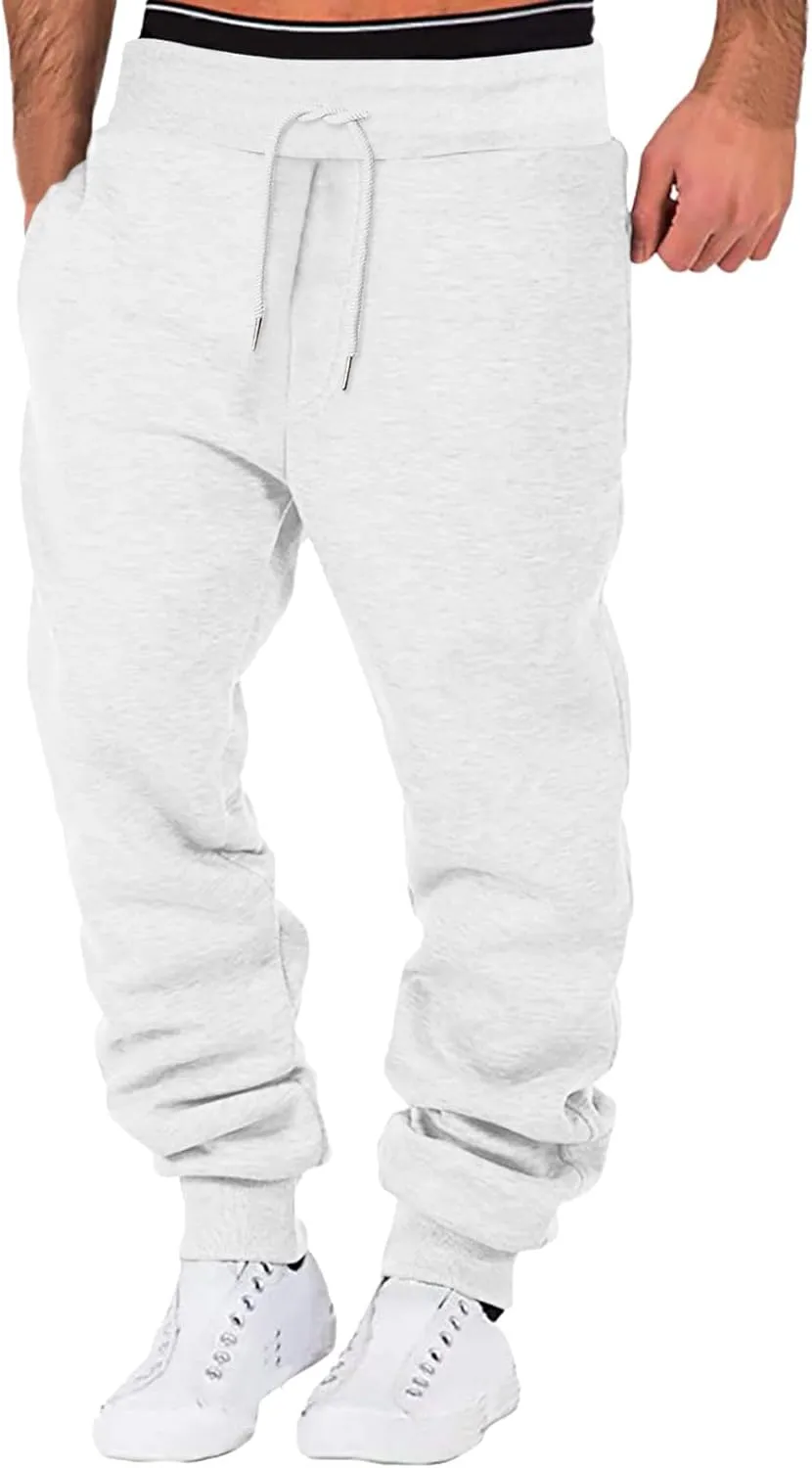Mens Workout Cargo Sweatpants Sweatpants for Workout and Running Sweat Pants for Men Men's Basic Active Fleece Jogger