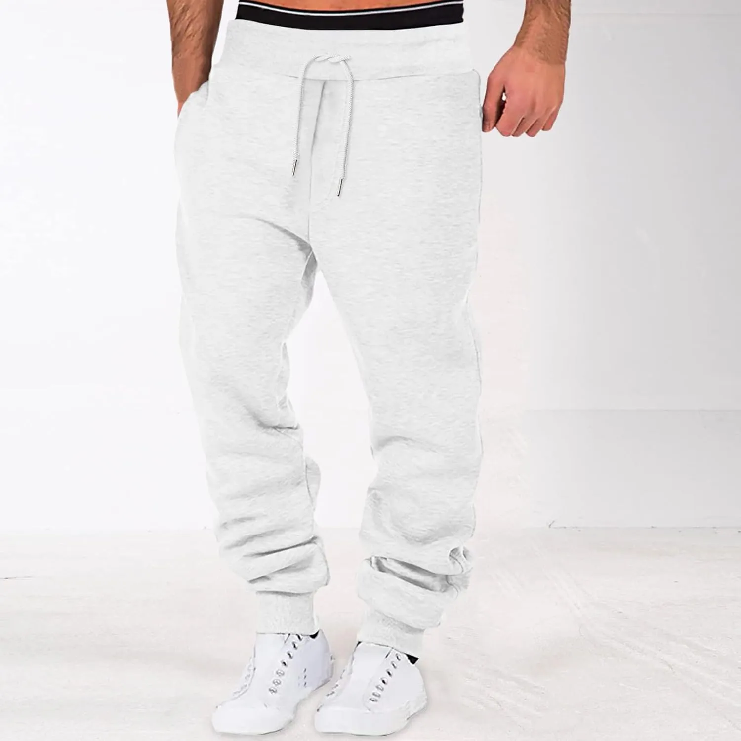 Mens Workout Cargo Sweatpants Sweatpants for Workout and Running Sweat Pants for Men Men's Basic Active Fleece Jogger