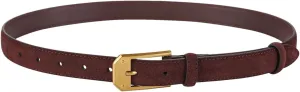 Mnjyihy Women Suede Leather Belt Trendy Pin Buckle Waistband Genuine Leather Casual Business Waist Belt