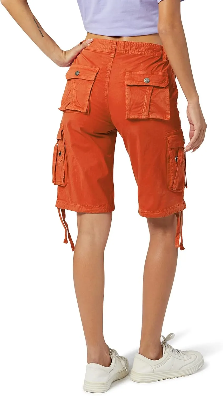 OCHENTA Women's Cargo Shorts with Multi Pockets Casual Bermuda Hiking Shorts