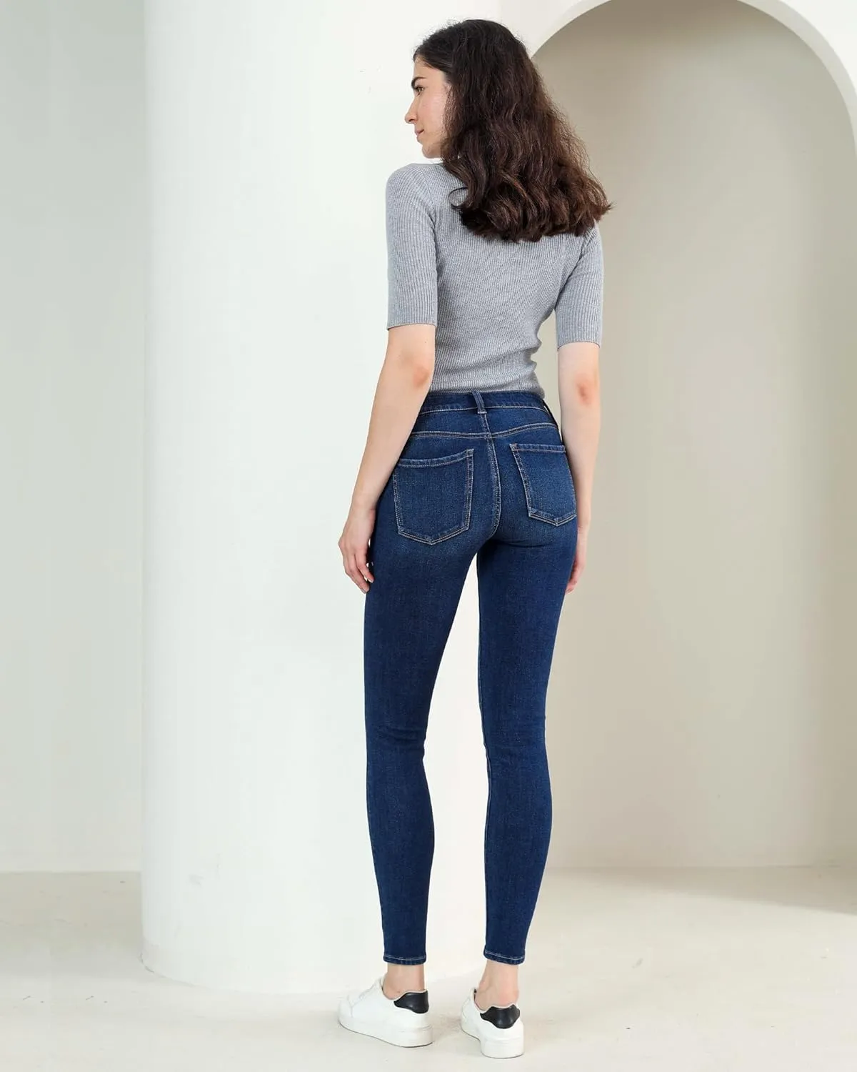 OFLUCK Women's High Waisted Boyfriend Jeans,Distressed Ripped Stretch Cropped Jeans