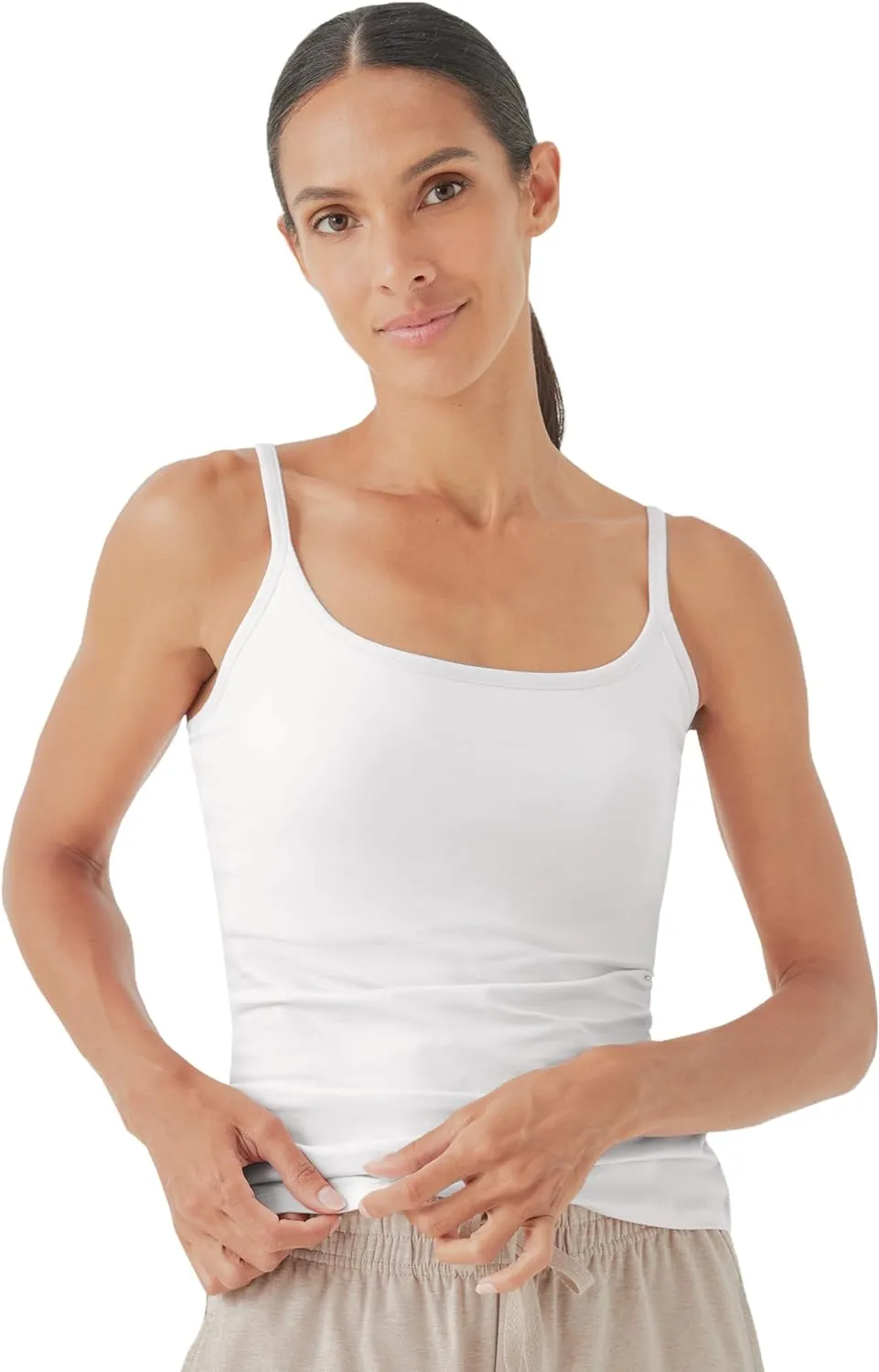 Pact Women's Cotton Camisole Tank Top with Built-in Shelf Bra