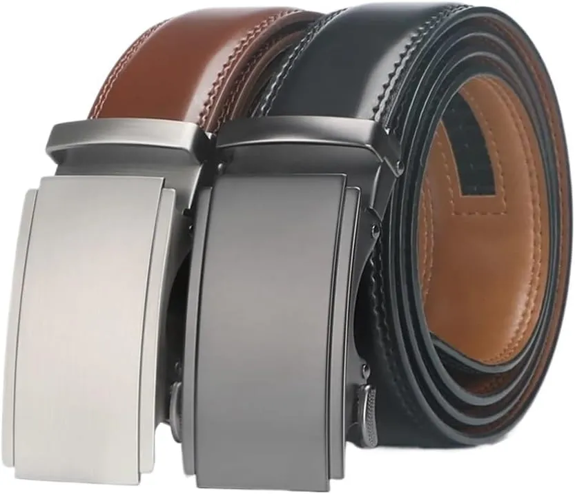 Ratchet Belt For Men, Men's Genuine Leather Cowhide Belt, For Dress Pants, Adjustable Belt