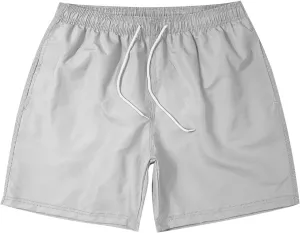 Running Shorts for Men Trendy Solid Color Athletic Shorts Casual Quick-Dry Gym Shorts Elastic Waist Drawstring Shorts