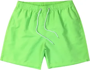 Running Shorts for Men Trendy Solid Color Athletic Shorts Casual Quick-Dry Gym Shorts Elastic Waist Drawstring Shorts