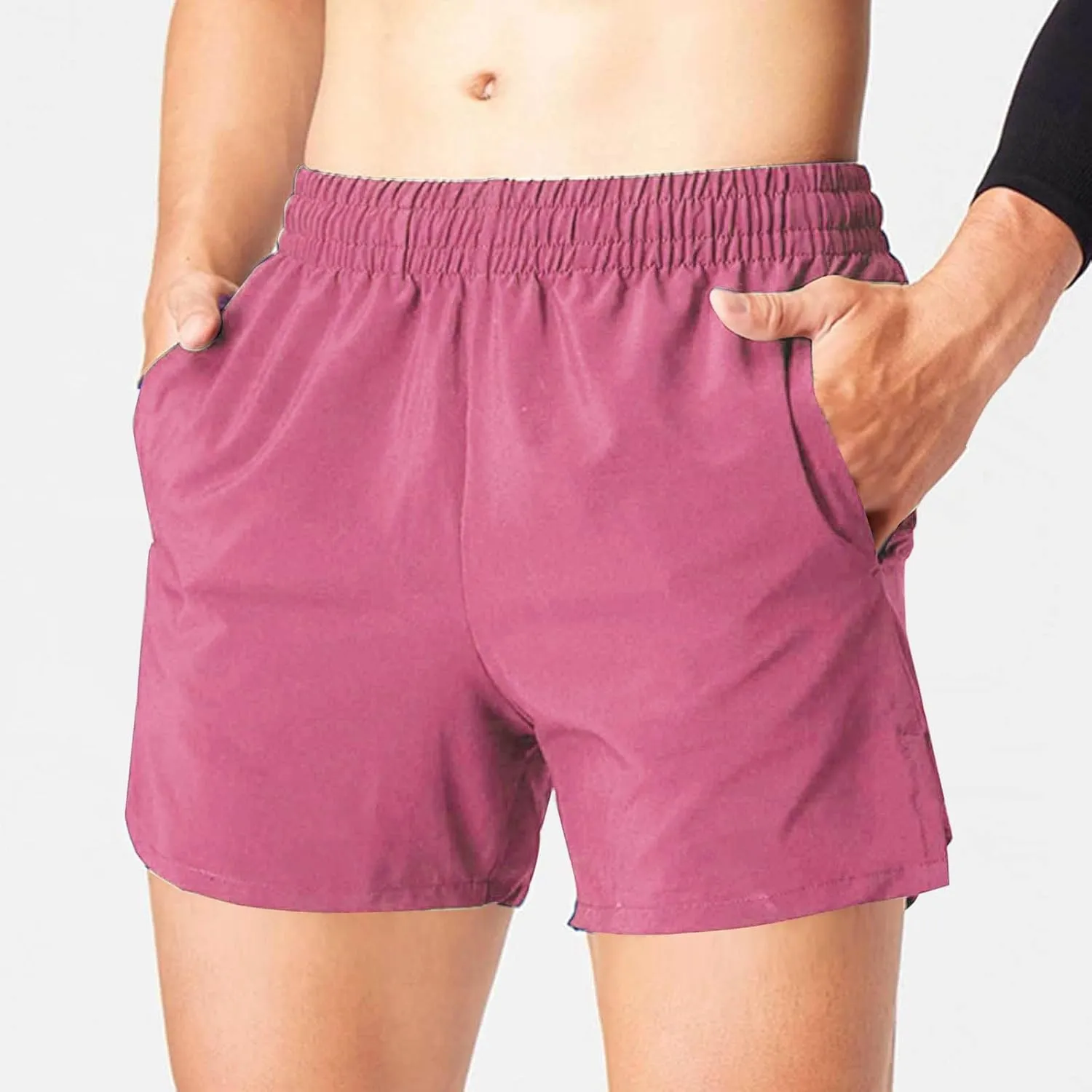 Running Shorts for Men with Zipper Pockets Stretch Waist Quick Dry Lightweight Breathable Gym Workout Athletic Shorts