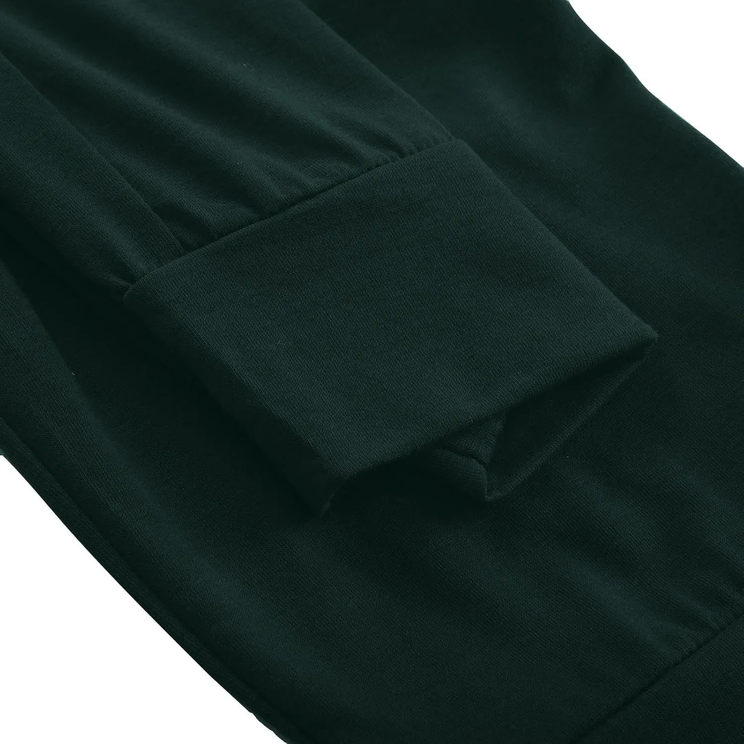 Ruziyoog Womens Cargo Pants Drawstring Waist Loose Fit Flare Trousers with Pockets Casual Lounge Wear Sweatpants