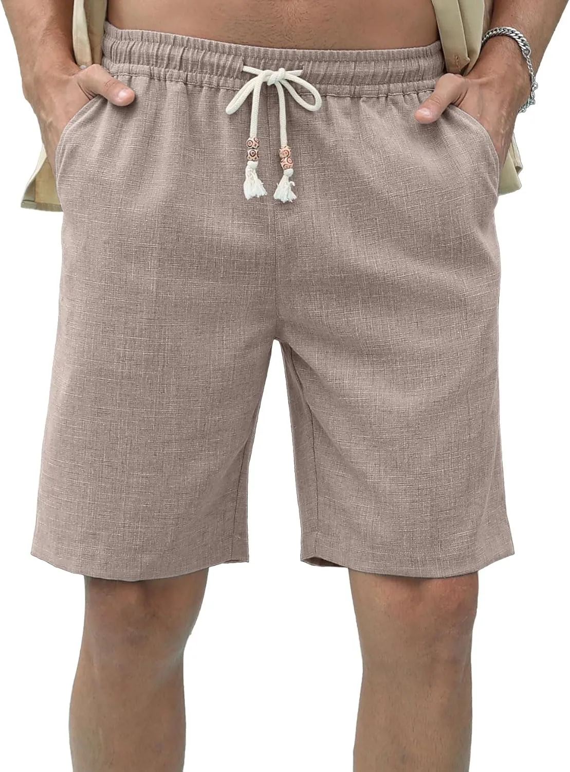 Sailwind Mens Linen Shorts Casual Drawstring Summer Beach Shorts