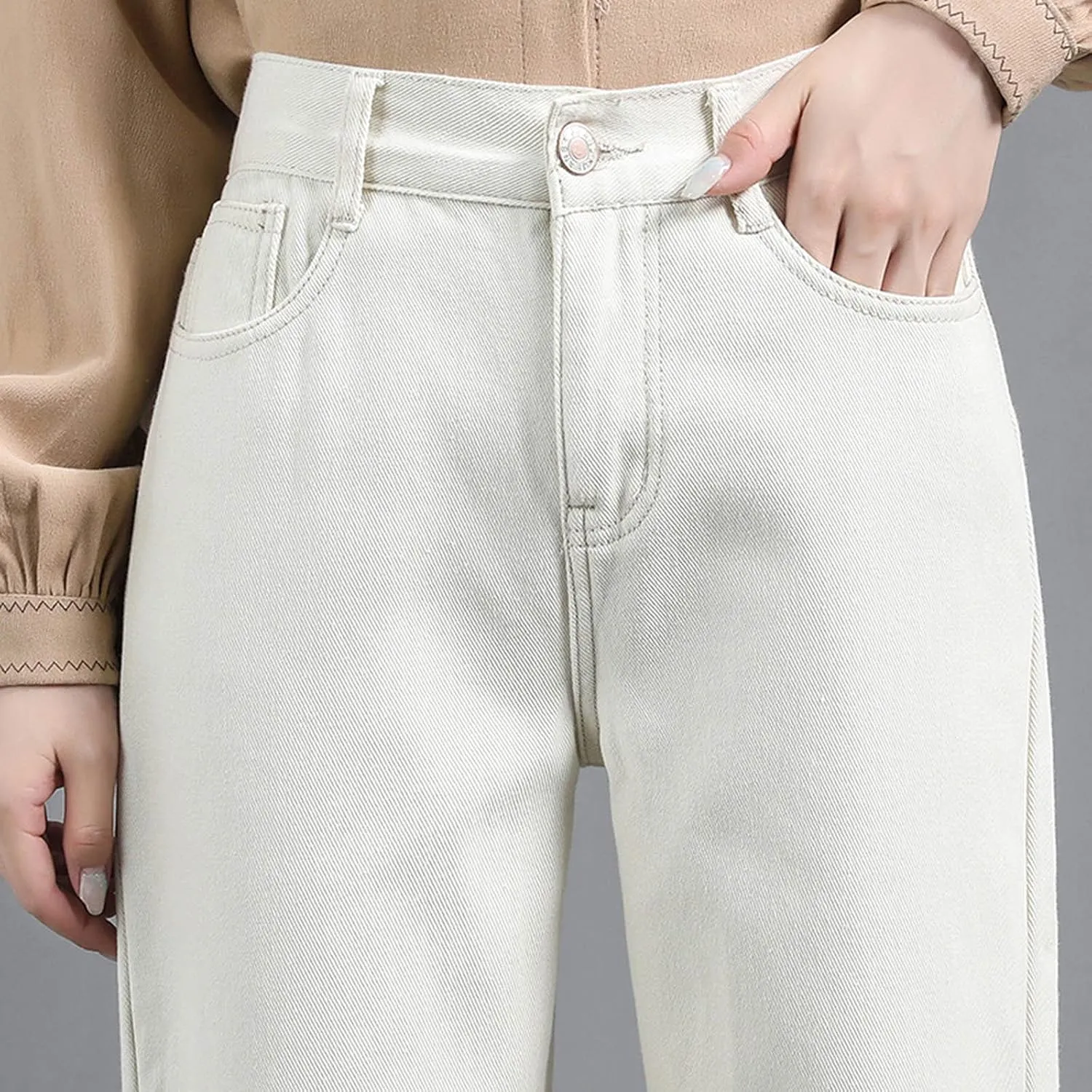 sdbrld Fleece Lined Jeans Women,Womens Fleece Lined Jeans Winter Warm Thermal Jeans Thicken Skinny Stretch Denim Pants Tights
