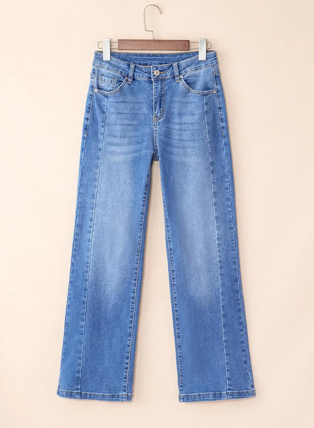 Sidefeel Women's High Waist Zimbaplatinum Jeans Stretch Skinny Slims Ankle Bootcut Jeans with Pockets