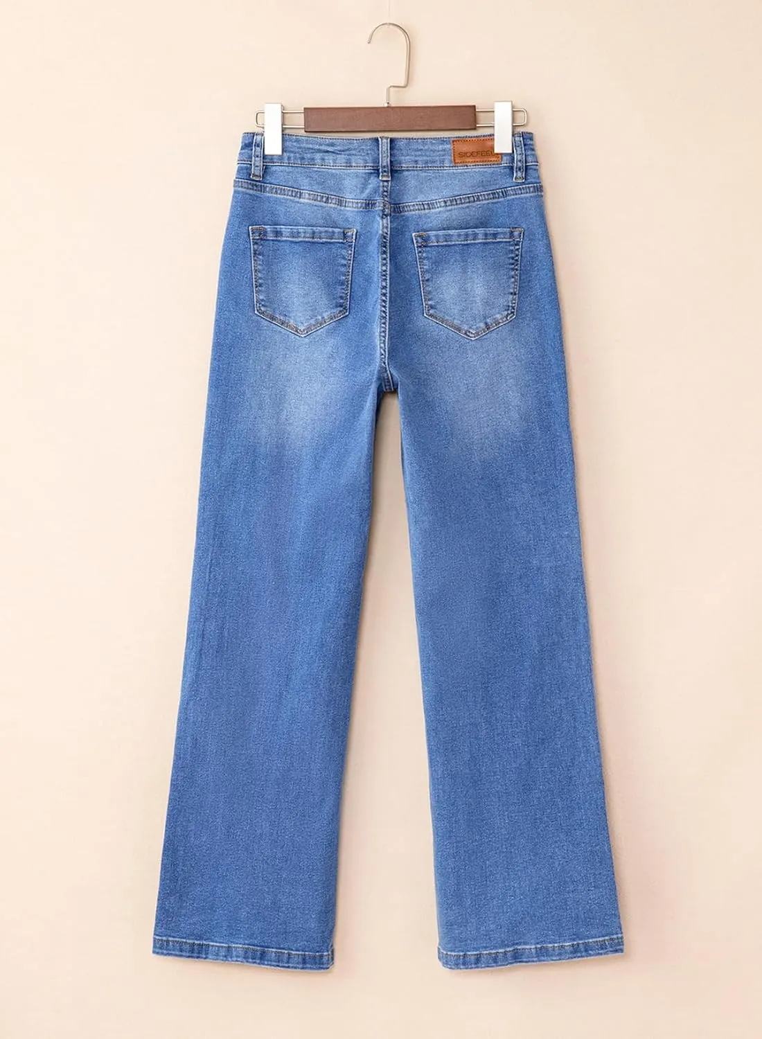 Sidefeel Women's High Waist Zimbaplatinum Jeans Stretch Skinny Slims Ankle Bootcut Jeans with Pockets