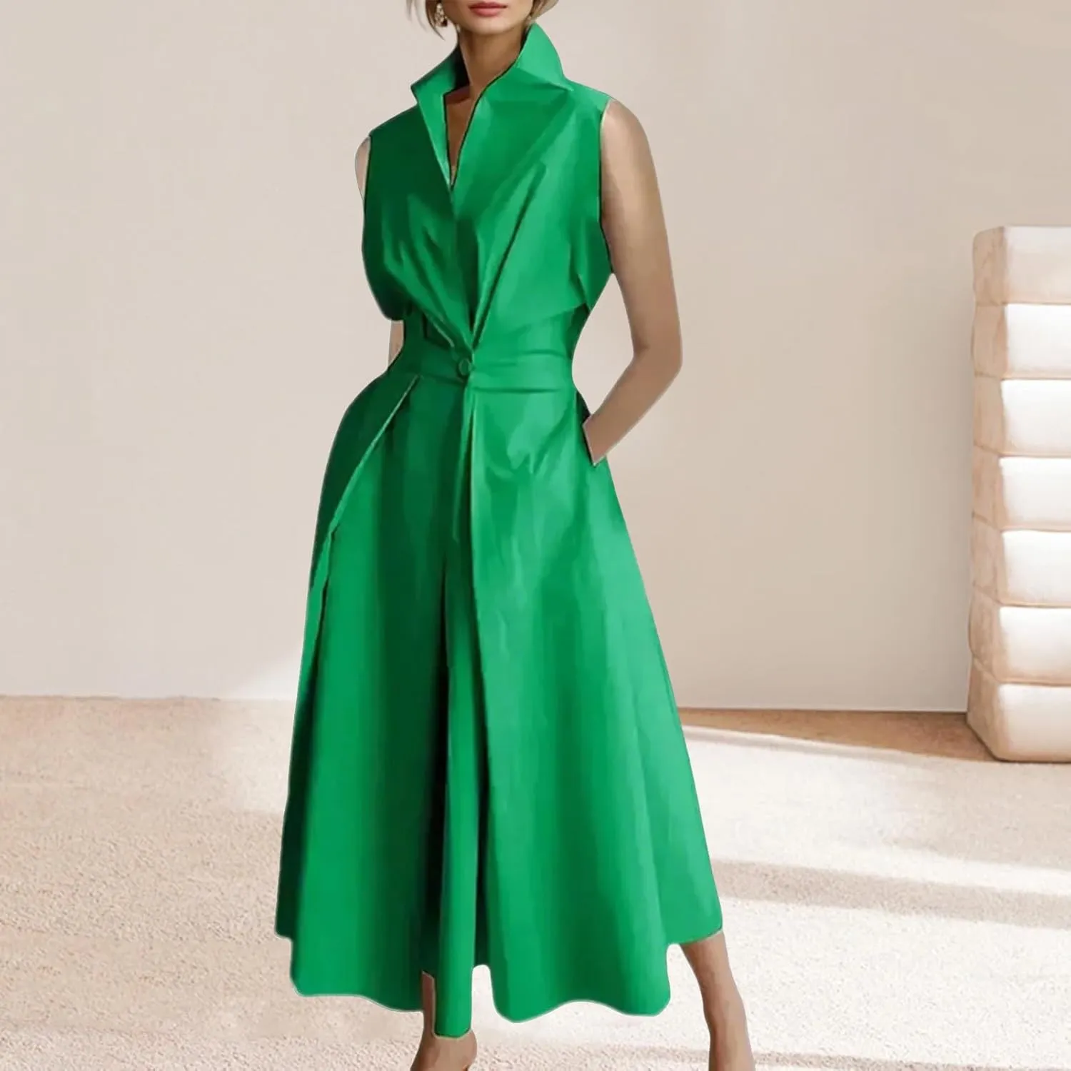 Smoneyful Womens Sleeveless Tank V Neck Floral Striped Color Block Loose Maxi Dress Shoulder Strap Casual for Summer Beach