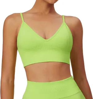 Sports Bras for Women High Support,Yoga Tank with Built in Bra,Padded Sports Bra,Crop Tank Tops Wireless Cami Shirt