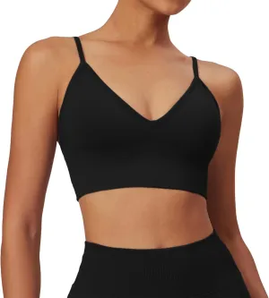 Sports Bras for Women High Support,Yoga Tank with Built in Bra,Padded Sports Bra,Crop Tank Tops Wireless Cami Shirt