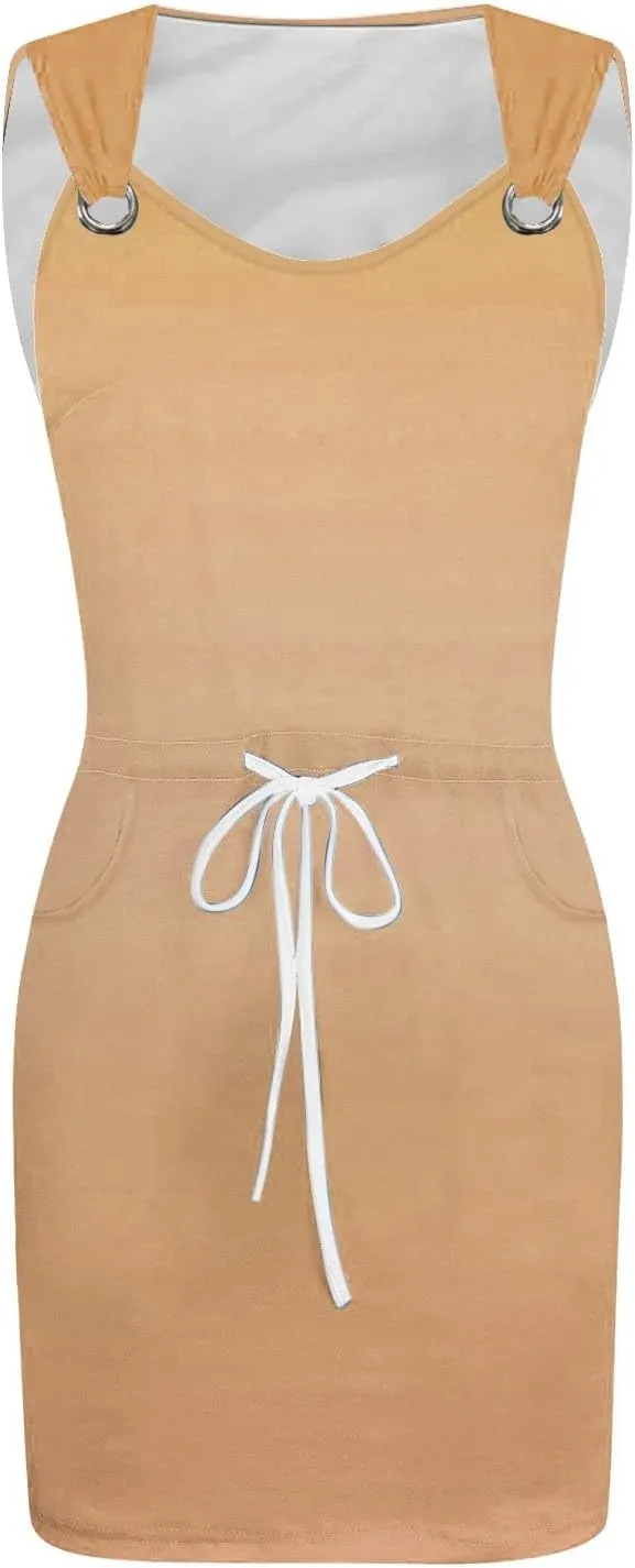 Summer Dresses for Women 2025 Vacation Dress Casual Stripe Printed Beach Sundress Tie Front A-Line Mini Dresses