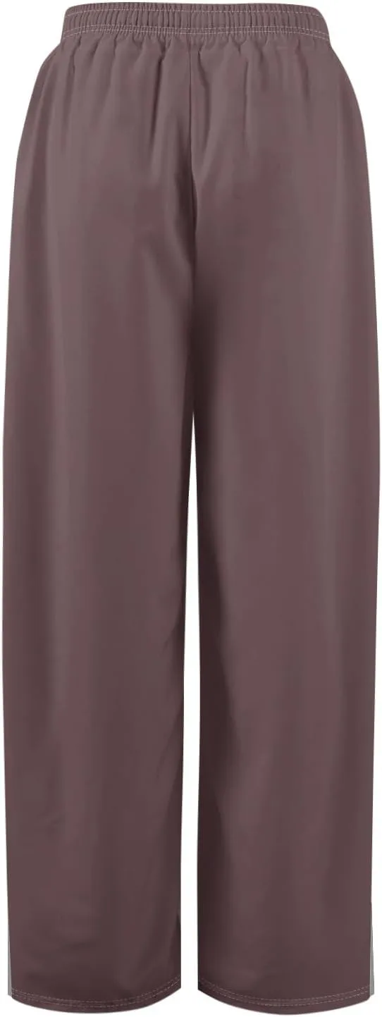 Summer Wide Leg Pants for Women High Waistd Flowy Pants Side Split Drawstring Elastic Waist Solid with Pockets Outfits