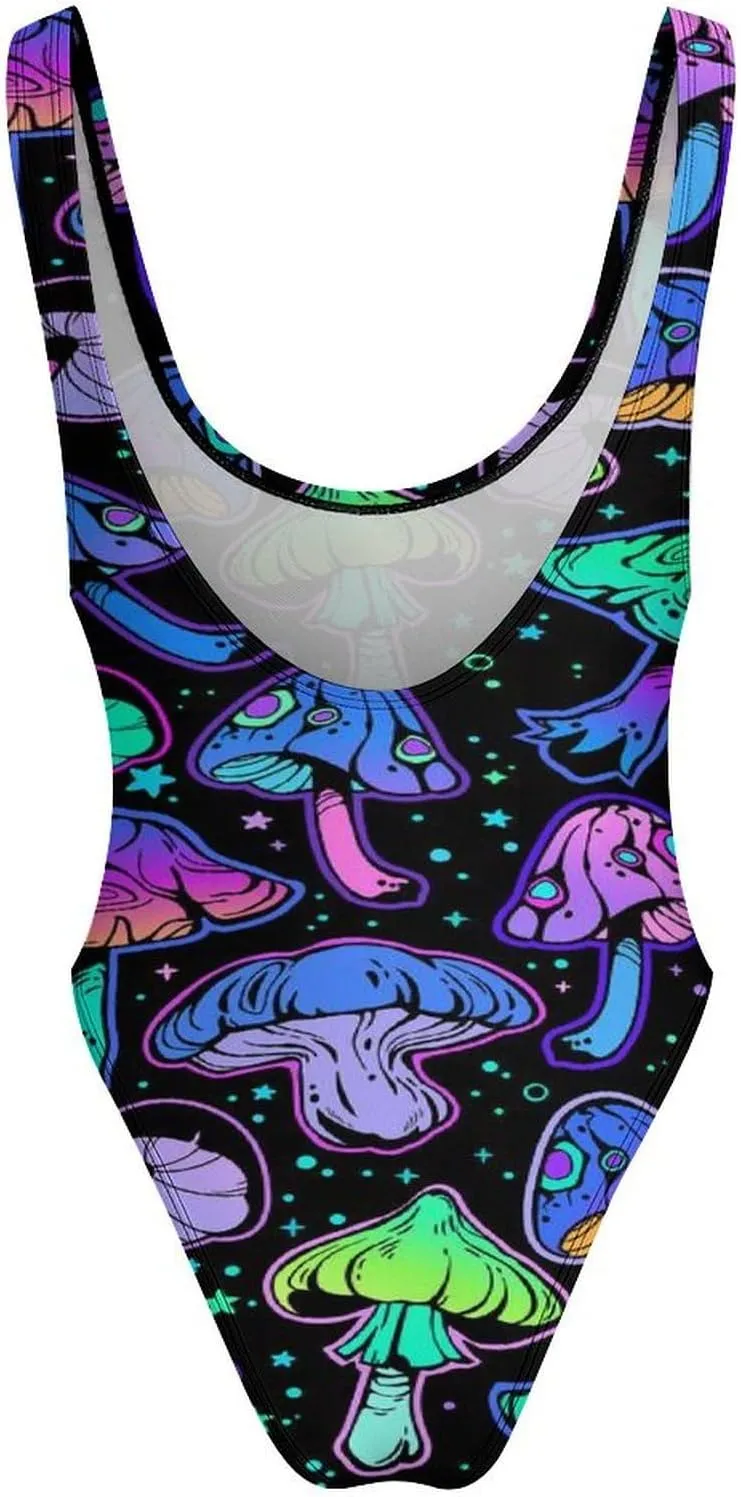 SWEET TANG Women's One Piece Swimsuits Sexy U Neck High Leg Cut Bathing Suits Swimwear