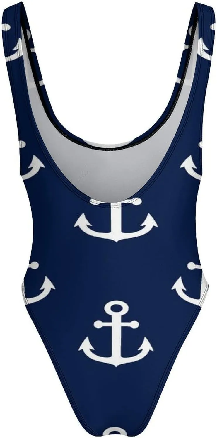 SWEET TANG Women's One Piece Swimsuits Sexy U Neck High Leg Cut Bathing Suits Swimwear