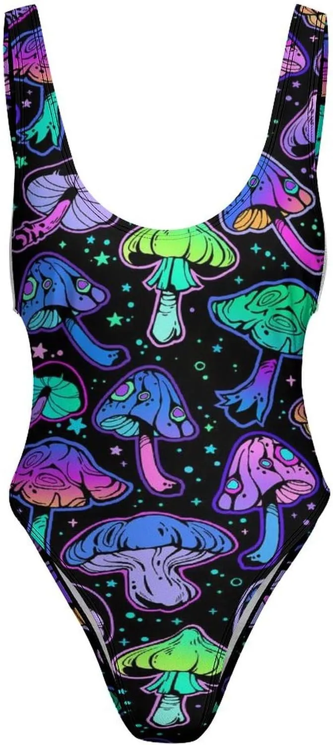 SWEET TANG Women's One Piece Swimsuits Sexy U Neck High Leg Cut Bathing Suits Swimwear