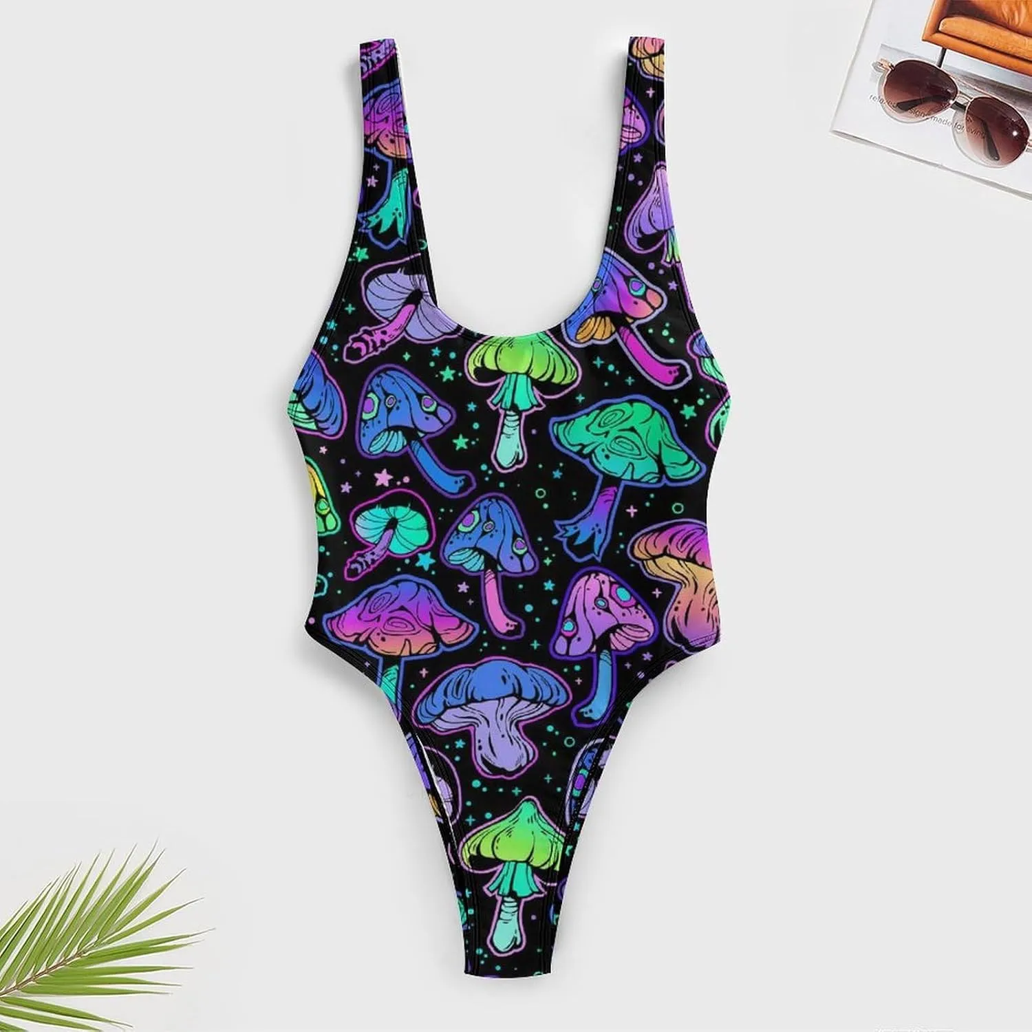 SWEET TANG Women's One Piece Swimsuits Sexy U Neck High Leg Cut Bathing Suits Swimwear