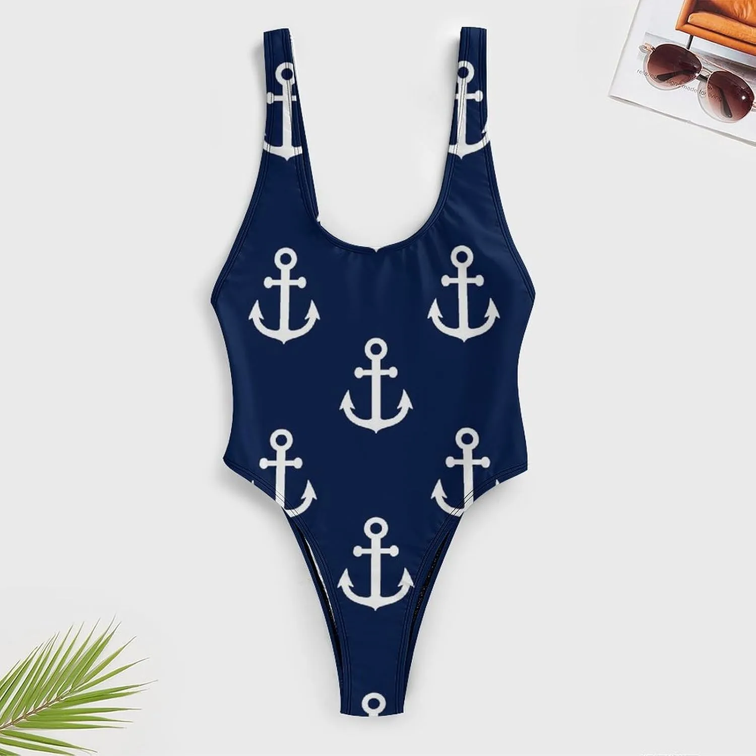 SWEET TANG Women's One Piece Swimsuits Sexy U Neck High Leg Cut Bathing Suits Swimwear