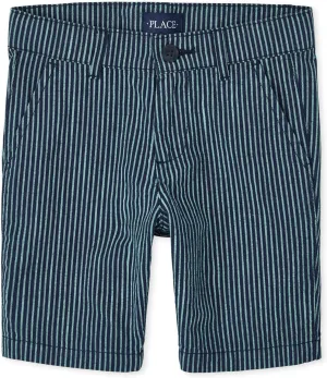 The Children's Place Boys' Print Chino Shorts Blue Radiance