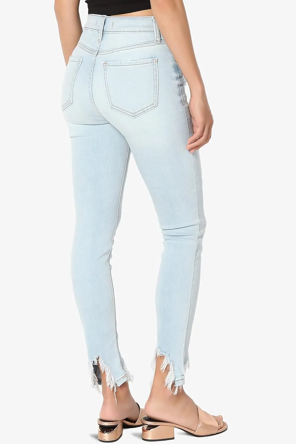 TheMogan Vintage Distressed Washed Stretch Denim Skinny Jeans