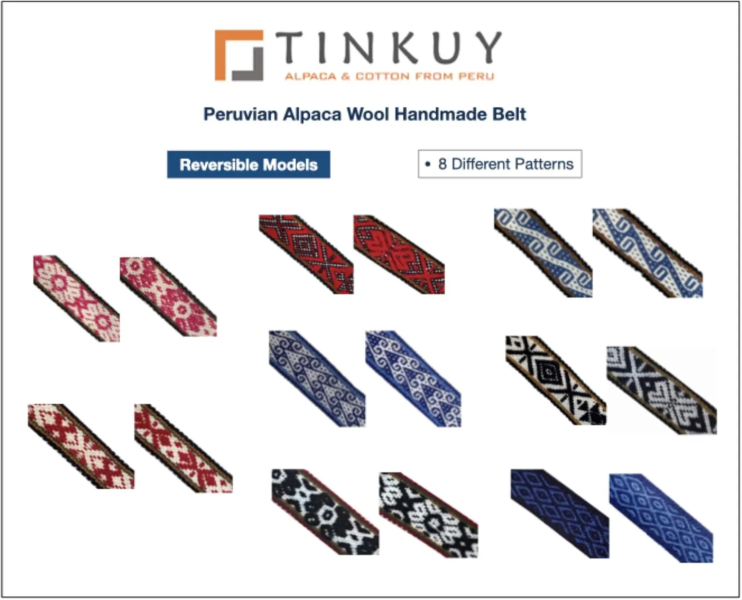 TINKUY PERU Handwoven Women’s Adjustable Waist Belt, One Size