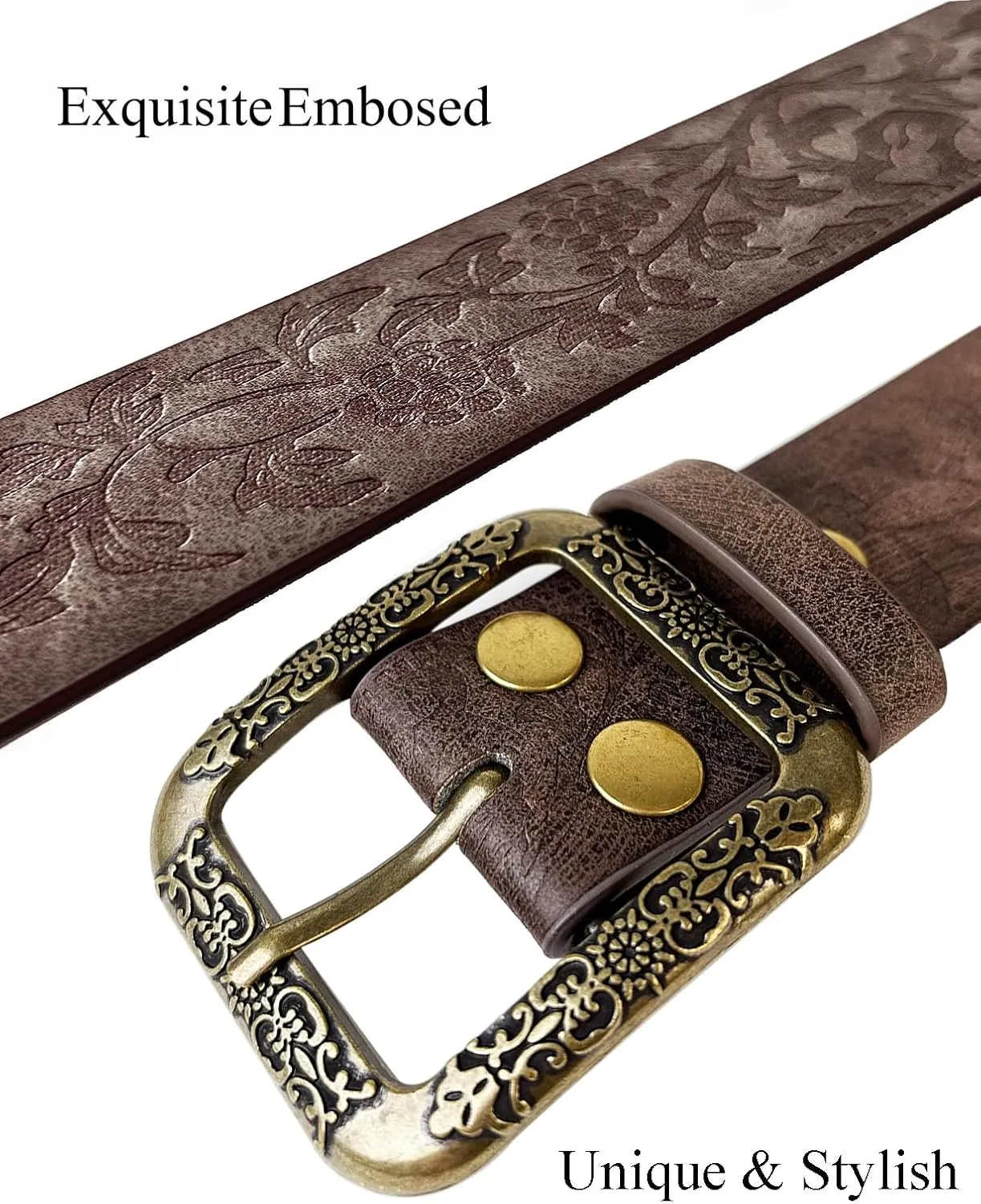 TOPACC Western Belts for Women Men Cowboy Cowgirl Belt for Jeans Pants Country Concert Outfit Rodeo