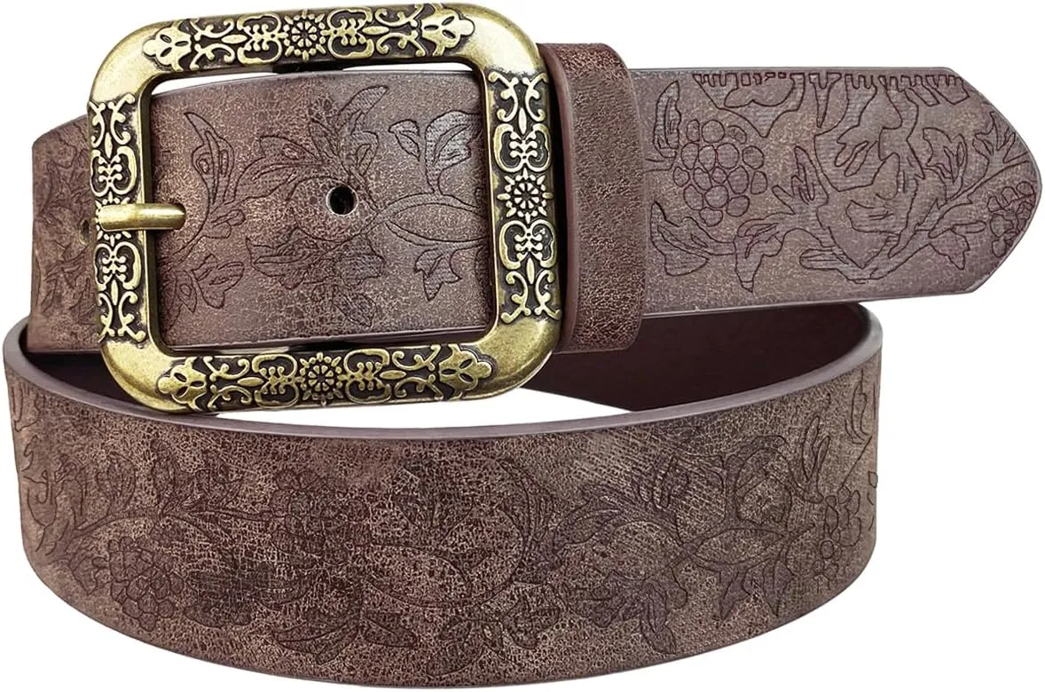 TOPACC Western Belts for Women Men Cowboy Cowgirl Belt for Jeans Pants Country Concert Outfit Rodeo