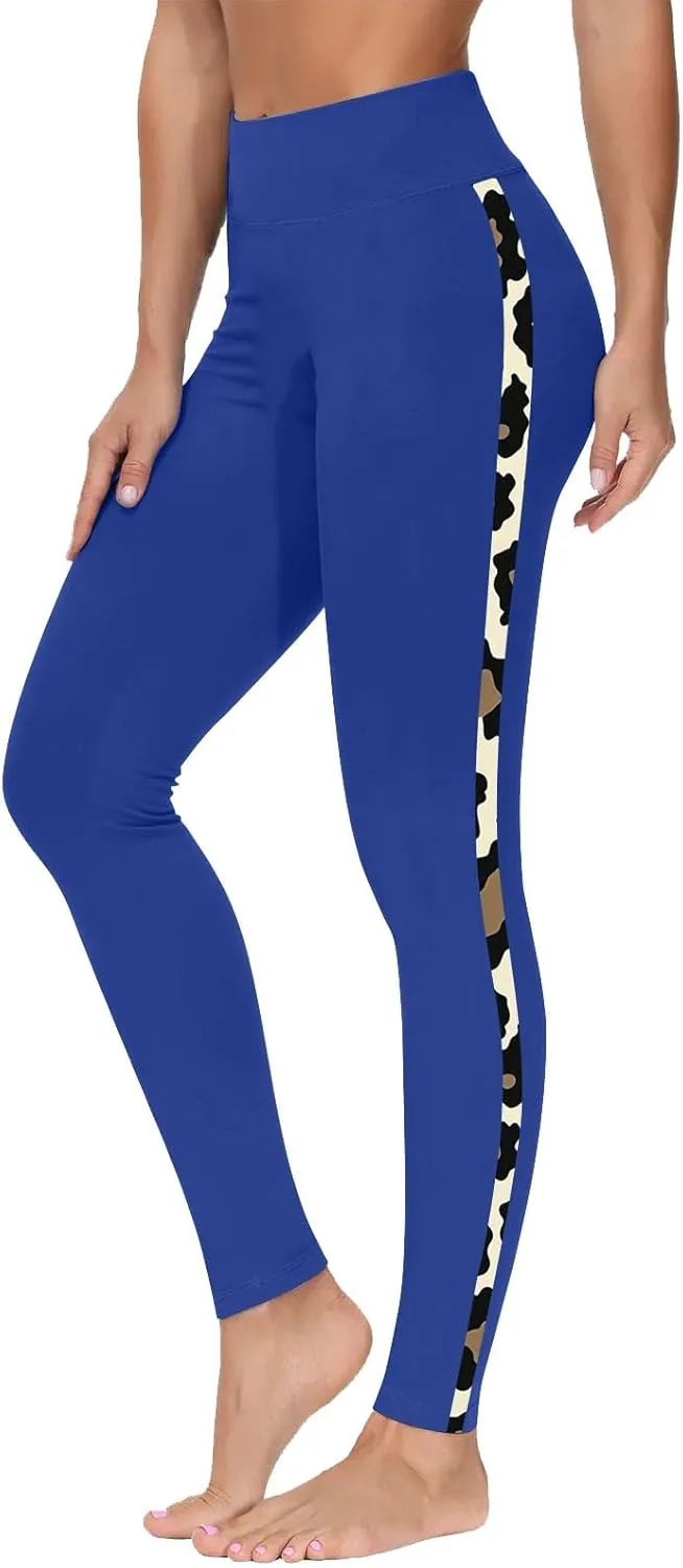 Trendy Leggings for Womens 2024 Side Camo Printed Yoga Pants High Waist Stretch Seamless Compression Trousers