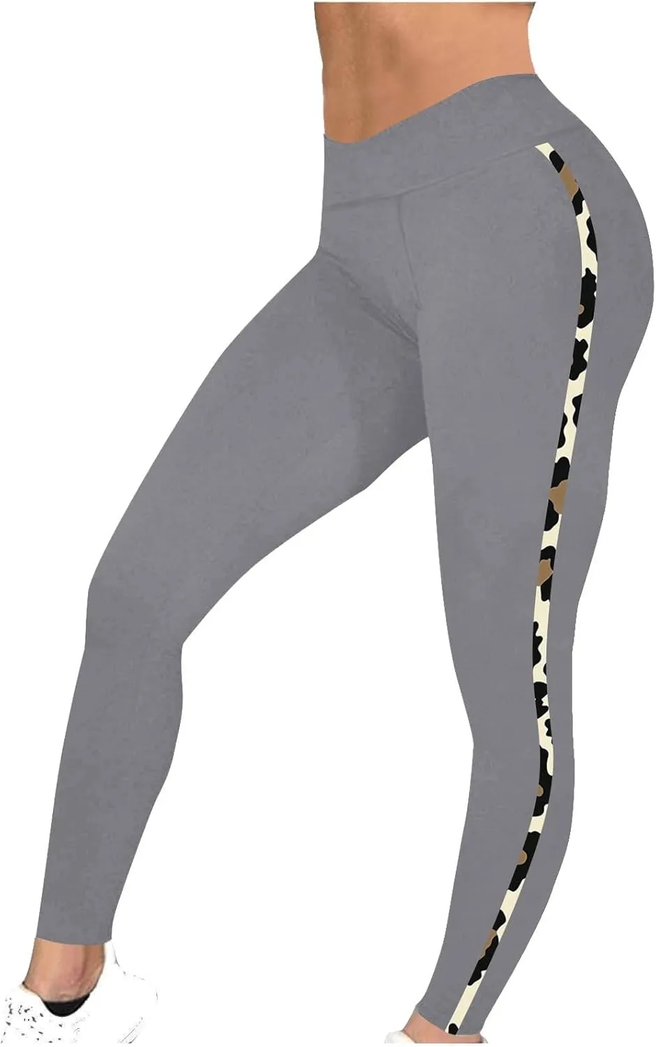 Trendy Leggings for Womens 2024 Side Camo Printed Yoga Pants High Waist Stretch Seamless Compression Trousers