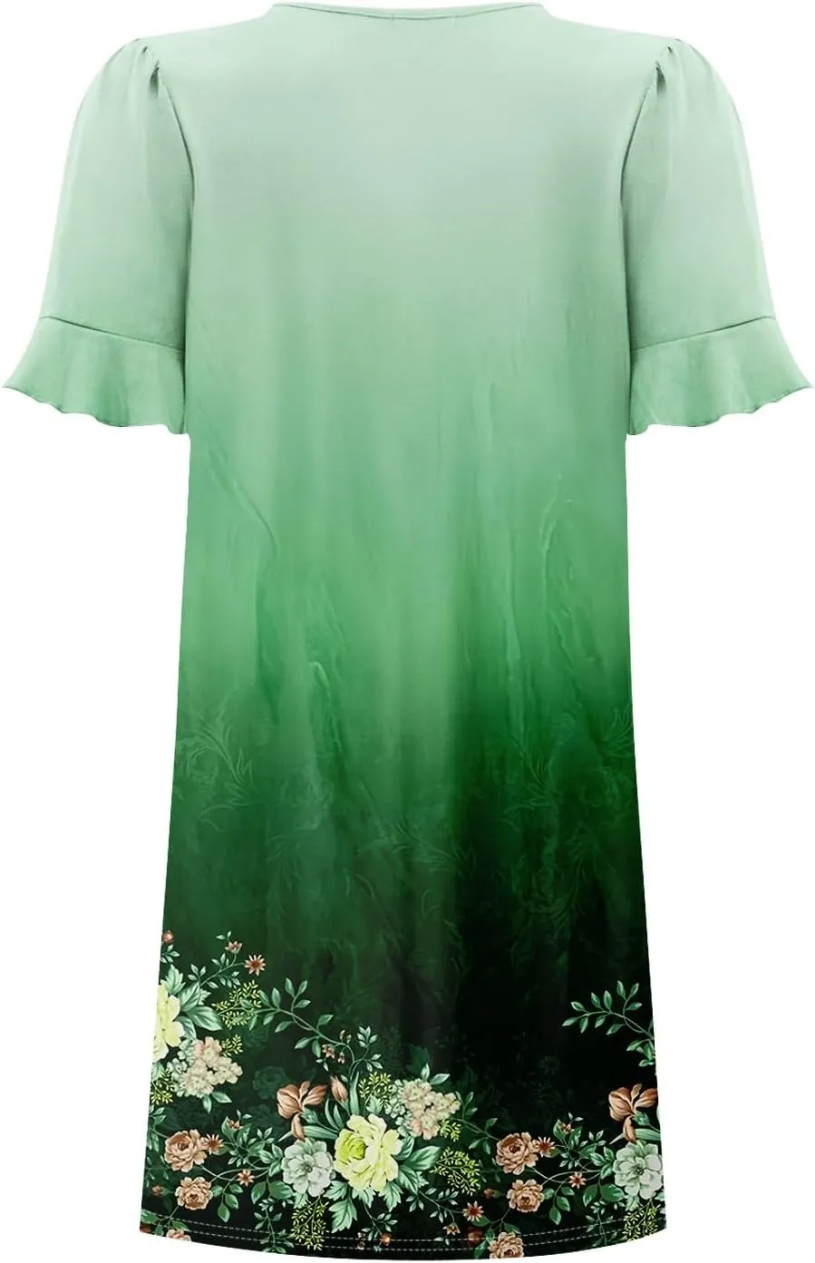 TWGONE Summer Dresses for Curvy Women Plus Size Ruffle Short Sleeve V Neck Casual Semi Formal Shift Dress with Pockets