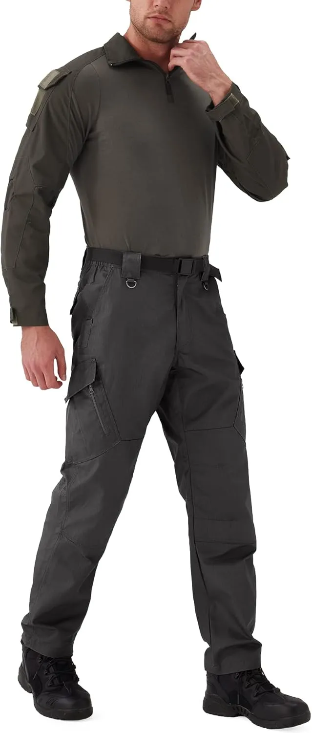 URBEST Men's Ripstop Tactical Pants, Water Resistant Cargo Pants, Outdoor Lightweight Hiking Work Pants