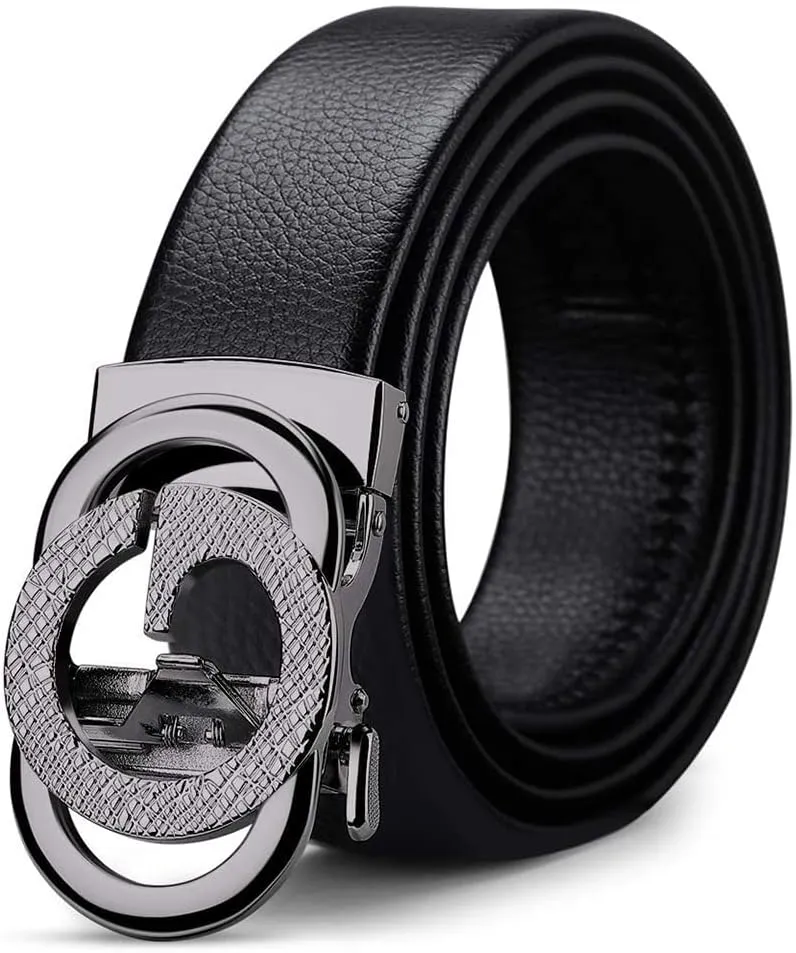 VANNANBA Ratchet Leather Belt for Men Designer Belts for Men with Automatic Buckle Alloy,Trend Fashion with Gift Box