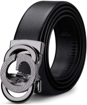 VANNANBA Ratchet Leather Belt for Men Designer Belts for Men with Automatic Buckle Alloy,Trend Fashion with Gift Box