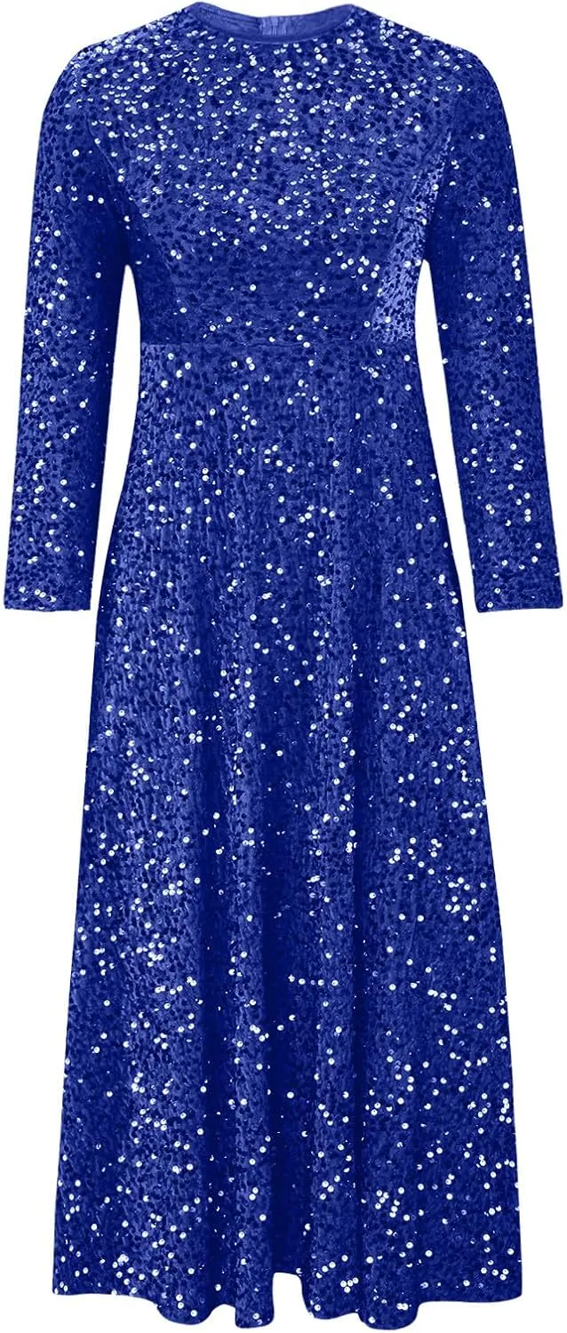 Wedding Guest Dresses for Women Cocktail Dress Sequin Party Dresses 2024 Cold Shoulder Maxi Dress Plus Size Sexy Dress