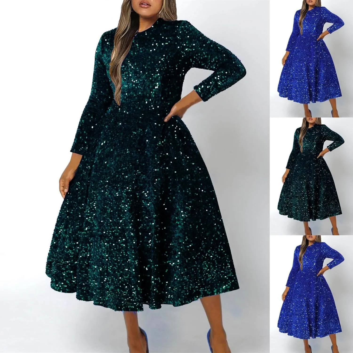 Wedding Guest Dresses for Women Cocktail Dress Sequin Party Dresses 2024 Cold Shoulder Maxi Dress Plus Size Sexy Dress