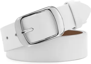 WHIPPY Women Leather Belts for Jeans Pants Fashion Dress Belt for Women with Solid Pin Buckle