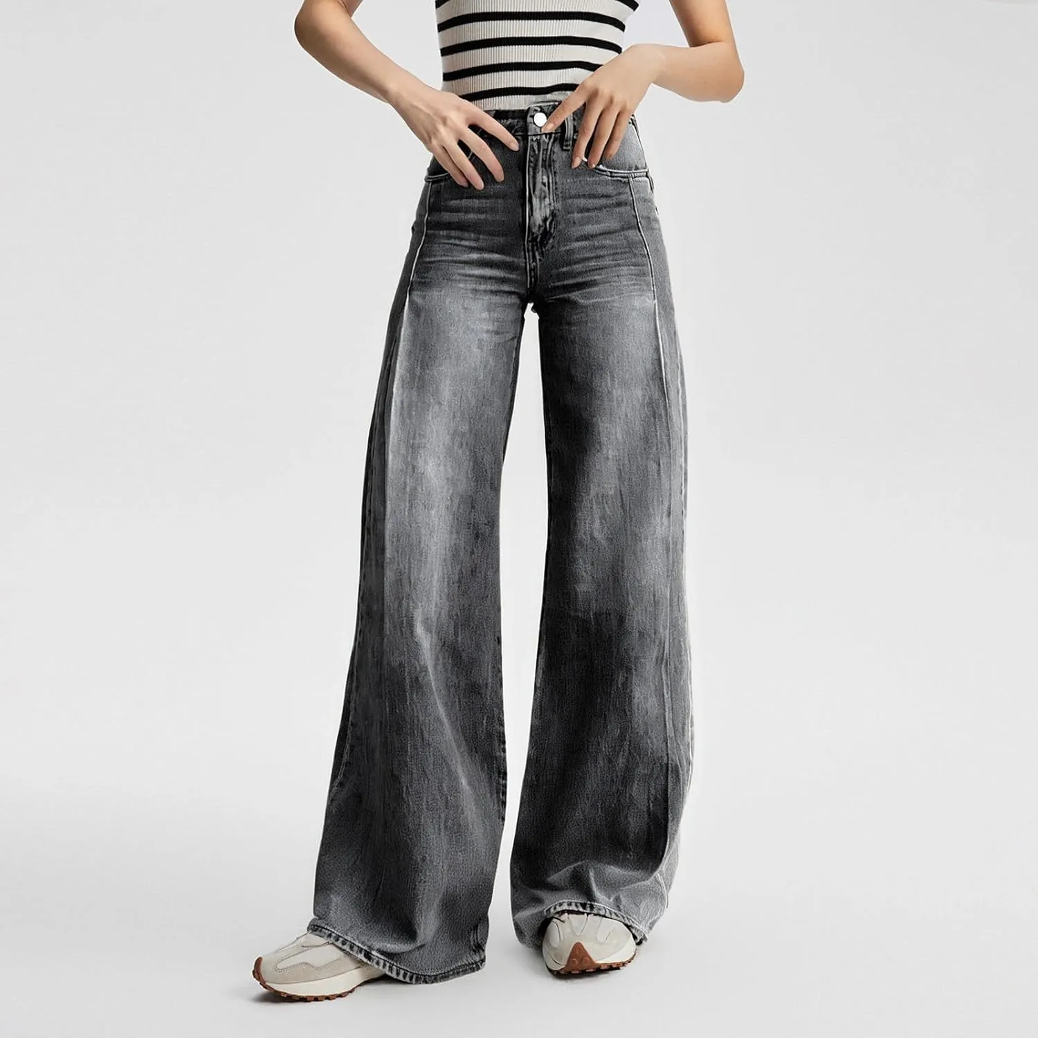 Wide Leg Jeans Woman Baggy High Waisted Mom 90s Boyfriend Denim Jeans Vintage Y2k Denim Pants Casual Cowgirl Pants