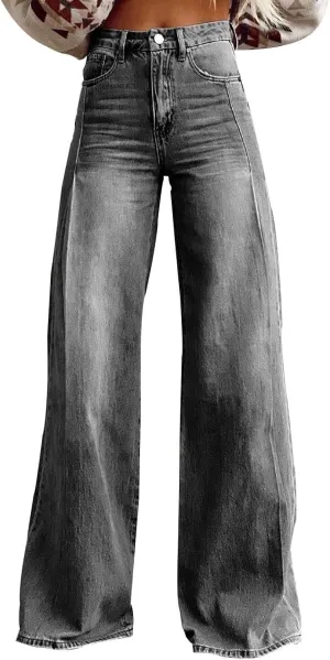 Wide Leg Jeans Woman Baggy High Waisted Mom 90s Boyfriend Denim Jeans Vintage Y2k Denim Pants Casual Cowgirl Pants