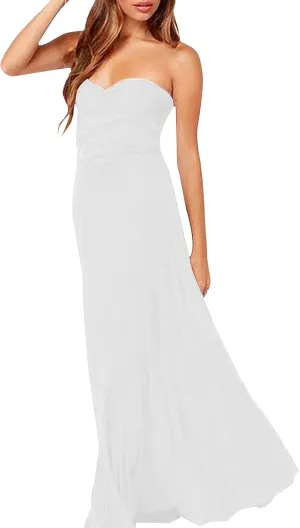 Women Strapless Tube Top Dress Summer Smocked Flowy Midi Wedding Guest Long Maxi Dress Convertible Multiway Outfits