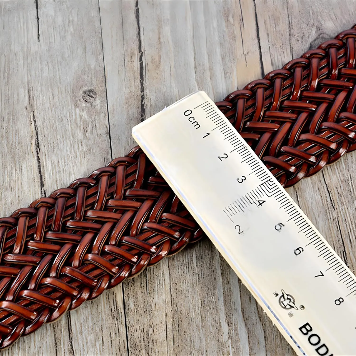 Women Wide Braided Leather Belt 1.6 inch Ladies Soft Woven Waistband with Buckle