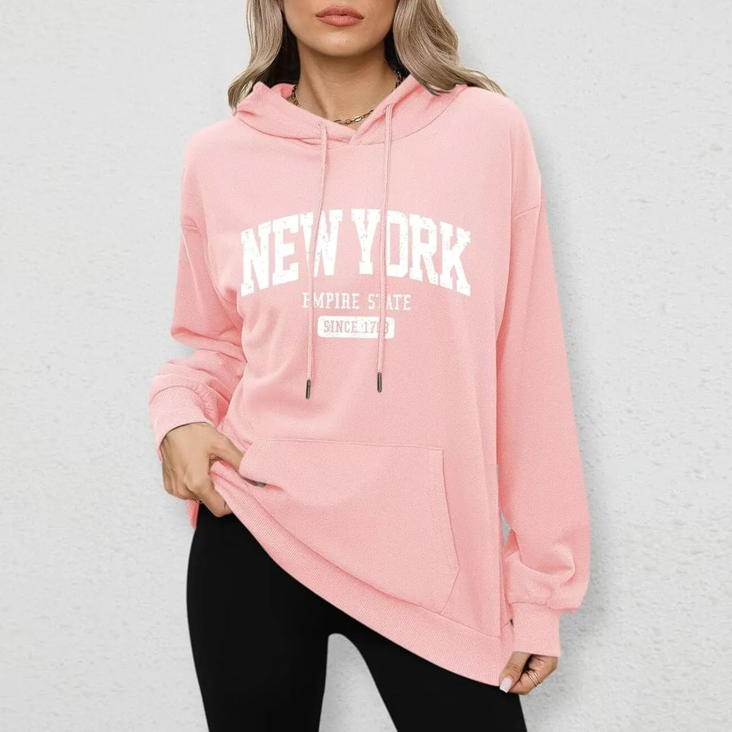 Women Y2K Los Angeles Sweatshirt Hip Hop Letter Print Oversize Hoodie Casual Baggy Harajuku Gothic Pullover Hoodie