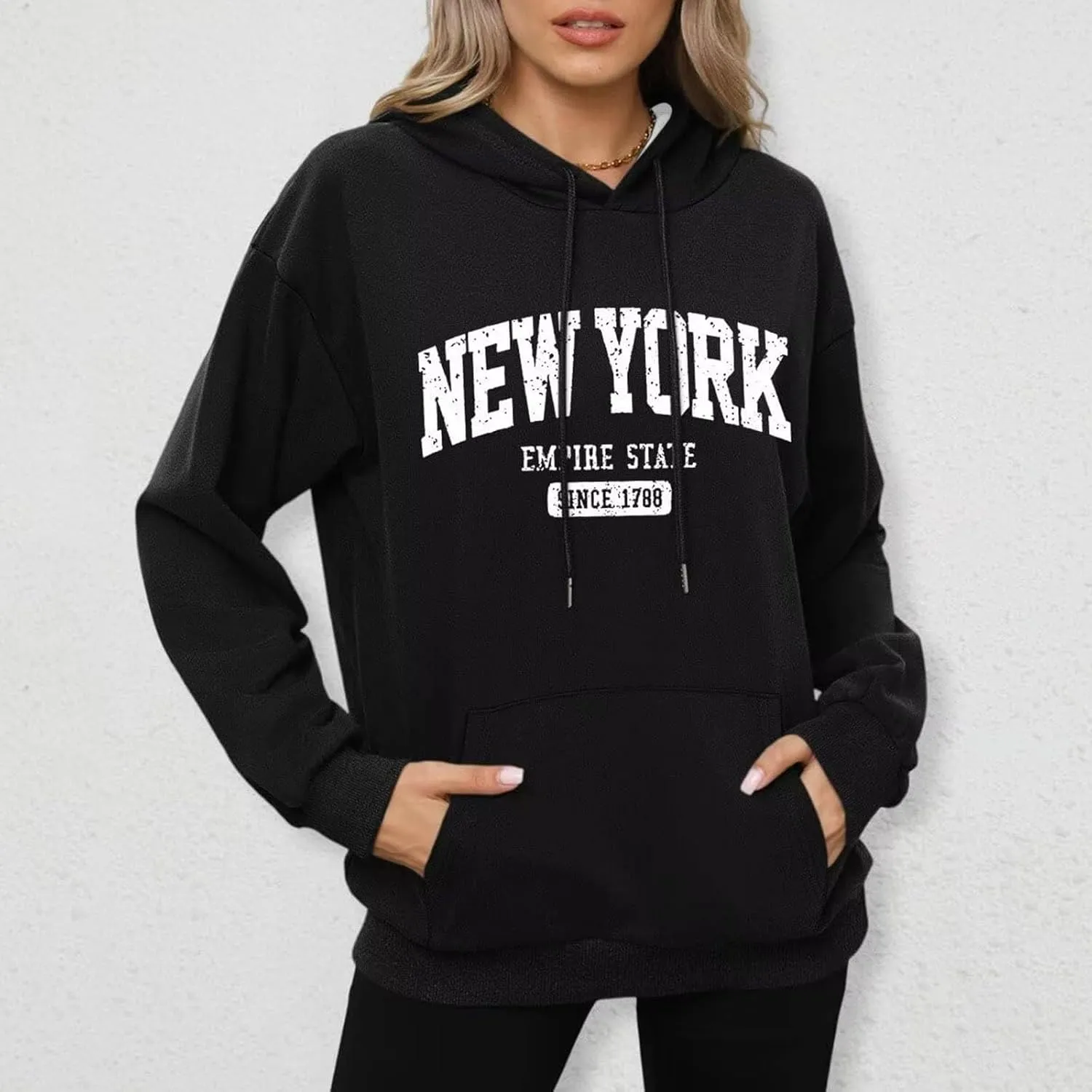 Women Y2K Los Angeles Sweatshirt Hip Hop Letter Print Oversize Hoodie Casual Baggy Harajuku Gothic Pullover Hoodie