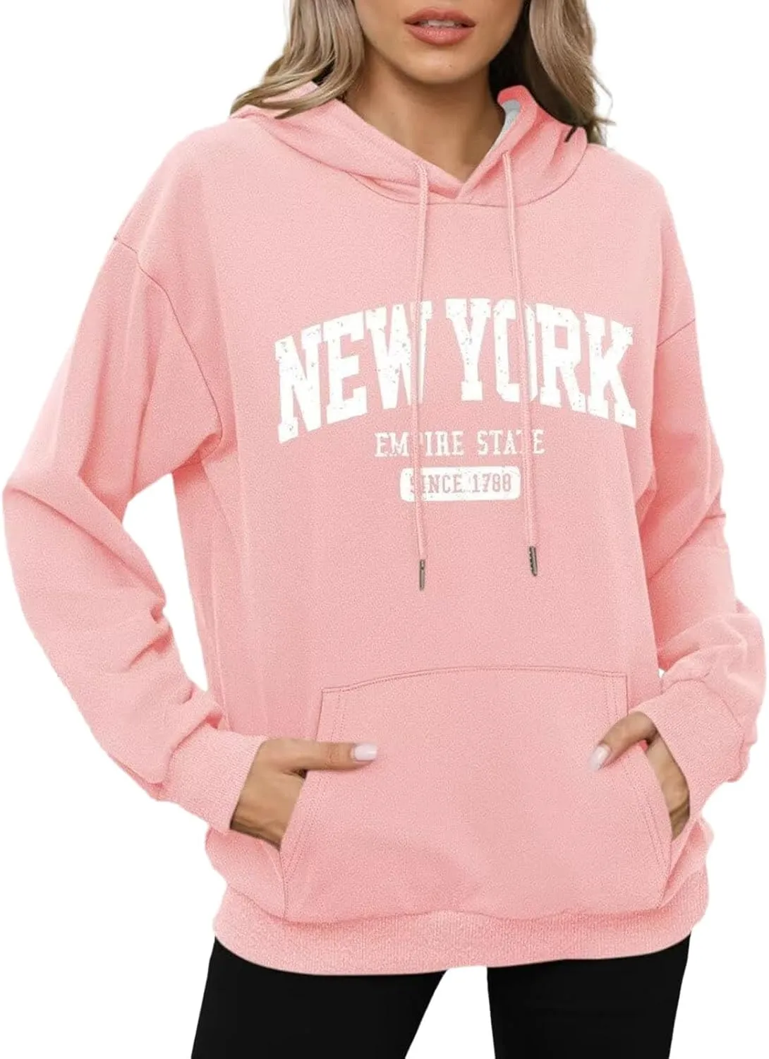 Women Y2K Los Angeles Sweatshirt Hip Hop Letter Print Oversize Hoodie Casual Baggy Harajuku Gothic Pullover Hoodie