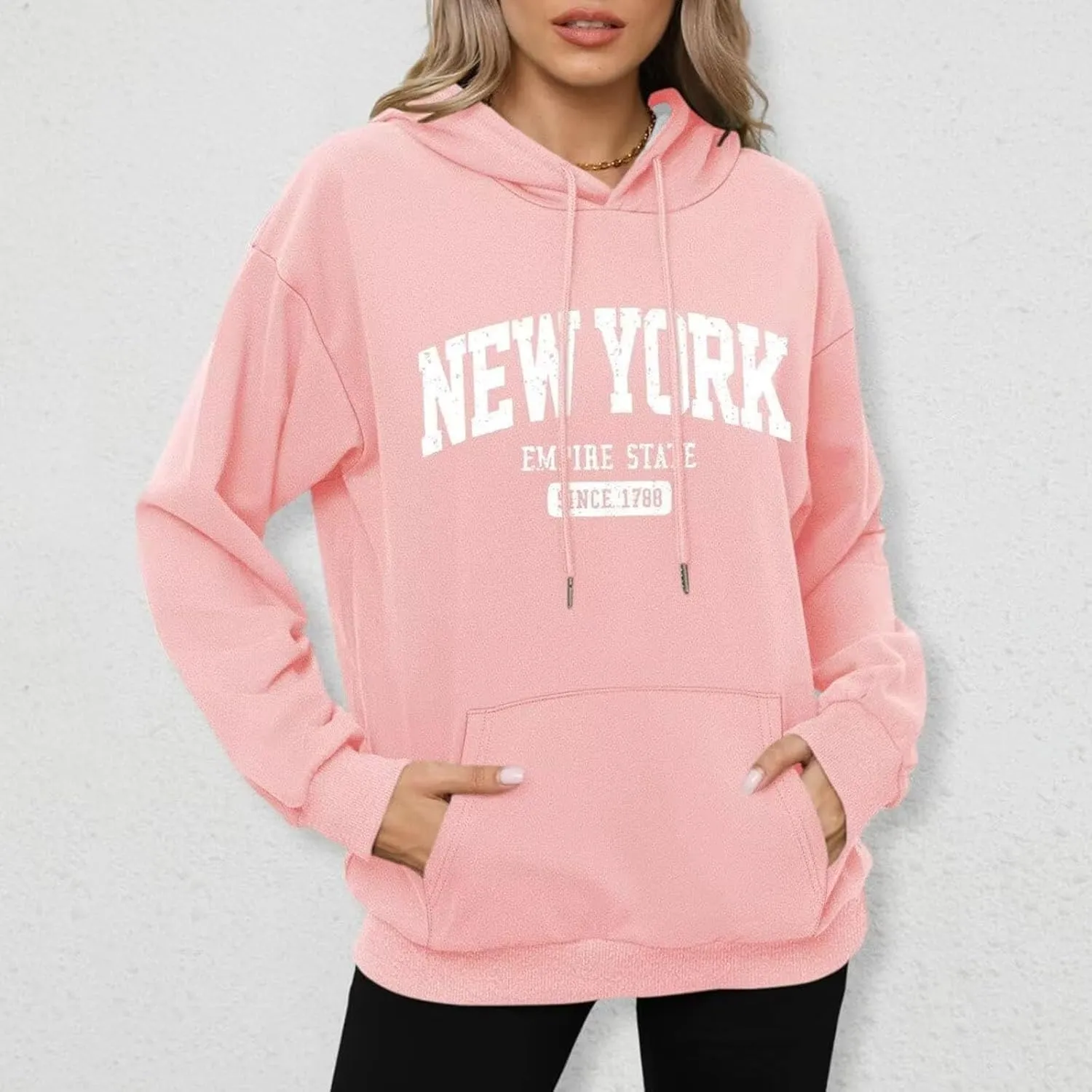 Women Y2K Los Angeles Sweatshirt Hip Hop Letter Print Oversize Hoodie Casual Baggy Harajuku Gothic Pullover Hoodie